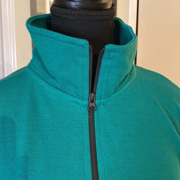 Genetic Apparel ‘California’ graphic,  white, green, navy color block, half zip - Picture 4 of 8